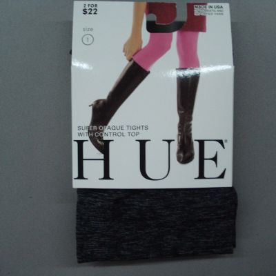 NWT  Hue Super Opaque Tights w/ Control Top 1 Pair Size 1 Graphite Heather #840K